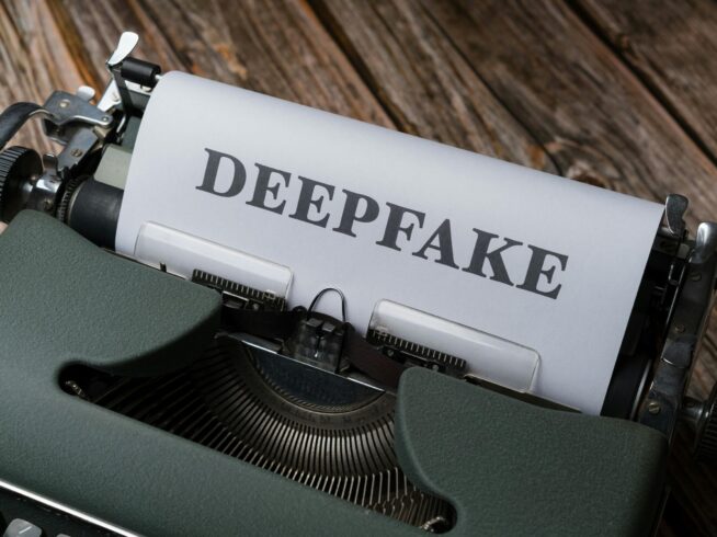 Free A typewriter with the word deepfake on it Stock Photo