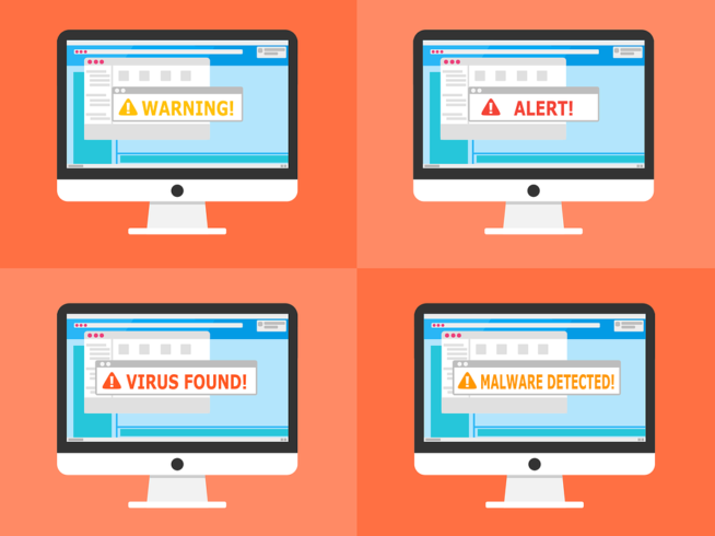 Free warning alert detected vector