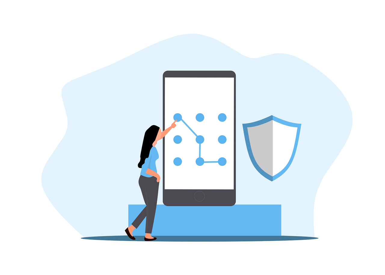 Free security pattern lock vector